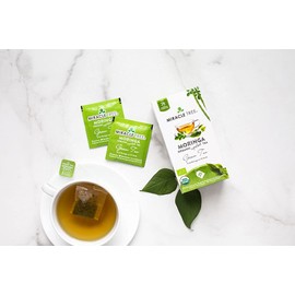 Miracle Tree - 6 Count of Organic Moringa Superfood Tea, 25 Individually Sealed Tea Bags, Green Tea (Keto, Detox, Energy/Immunity Booster, Vegan, Gluten-Free, Organic, Non-GMO, Decaffeinated)