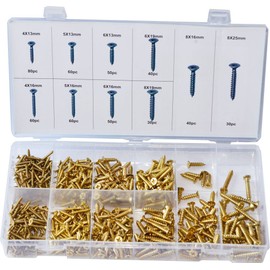 SWORDFISH 32051-500pc Brass Plated Wood Screw Assortment