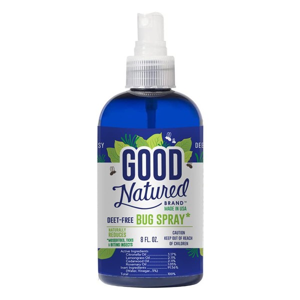 Good Natured Brand DEET-Free Bug Spray - 8oz - Non-Oily Formula Reduces Mosquitoes, Ticks and Biting Flies