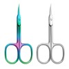 2 Pieces Cuticle Scissors, Stainless Steel Cuticle Scissors, Curved Cuticle