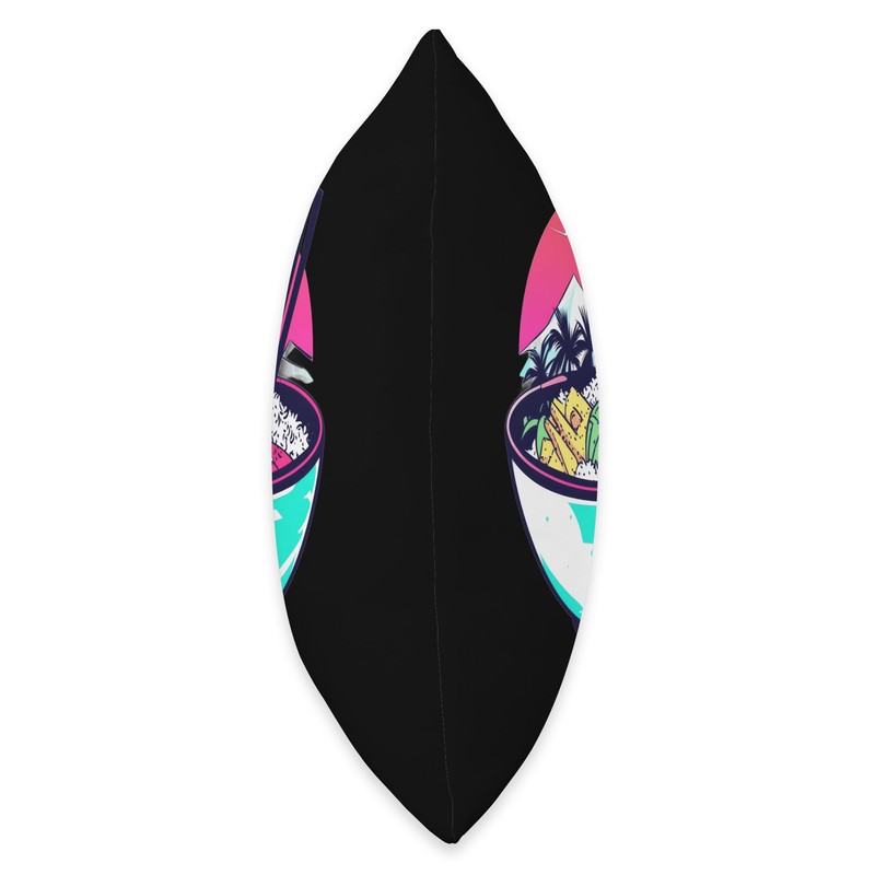 Furikake Synthwave Throw Pillow