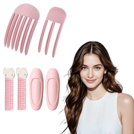 6PCS Volumizing Hair Clips, Hair Volume Clip for Fluffy Bangs, Easy High Crown Volume Tool for Women, No Crease Hair Root Lifting Clips and Natural Puffy Hairstyles, Women with Curly, Pink
