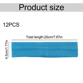 Tabanzhe Headbands for Women,12PCS Non Slip Fashion Hair Bands Elastic Soft Sports Head Band Ladies Stretchy Headband for Makeup Yoga Workout Exercise Running