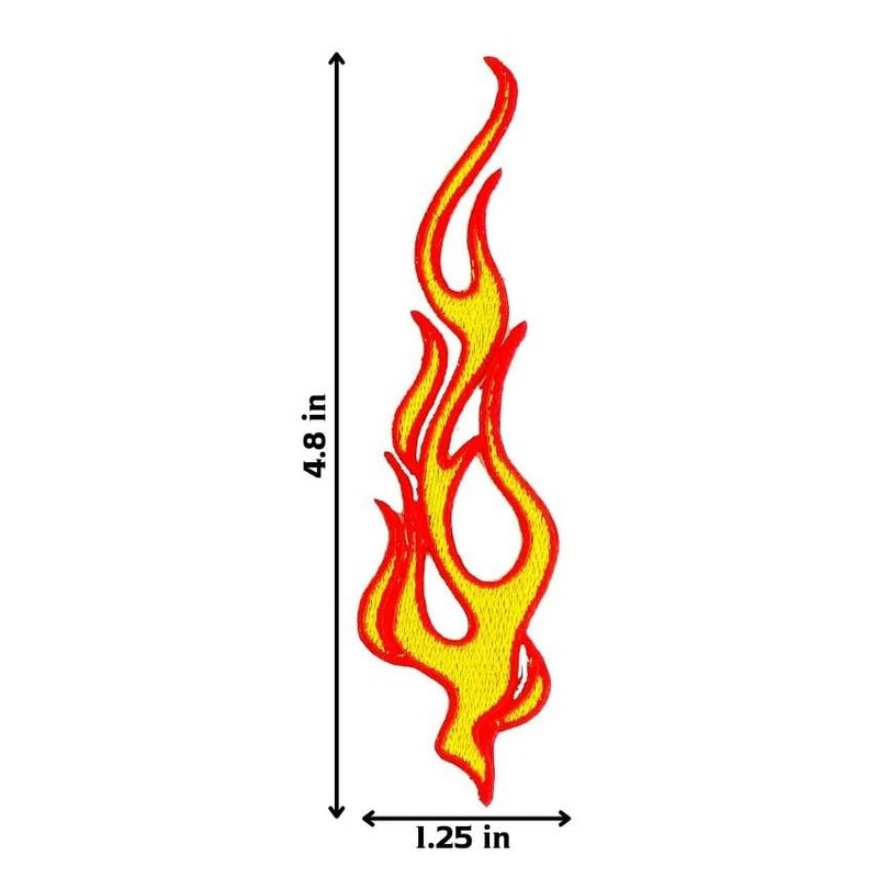 Flames Iron on Patch - Fire, Bomb, Biker, Motorycle, Rocker