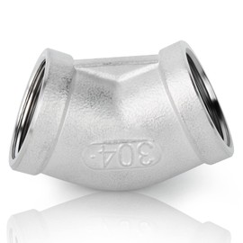 TAISHER 5PCS 304 Stainless Steel 45 Degree elbow,3/4 Inch NPT Female Pipe to 3/4 Inch NPT Female 304 Stainless Pipe Fitting