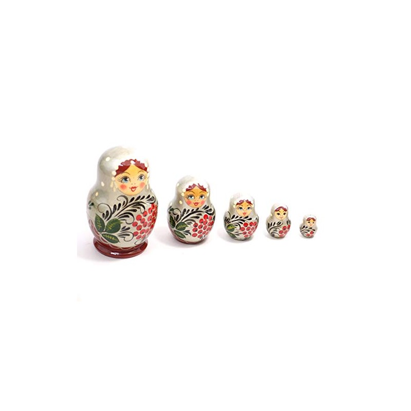 Semenov Matryoshka 5 Piece Headband "Berry" (Made in Russia) (SILVER)