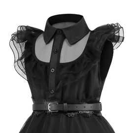 bluaqua Girls' Princess Dress, Black Halloween Costume for Children