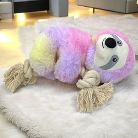 MIJOMA Cuddly Koala Plush Dog Toy, Squeaky Function, for Fetch Games, Robust, 24 x 11 x 9 cm (Pink-Purple)