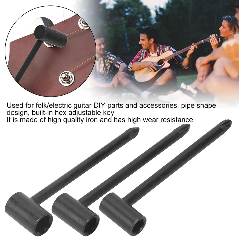 Guitar Neck Adjustment Tool Truss Rod Wrench Universal 7mm/8mm/6.35mm Smooth