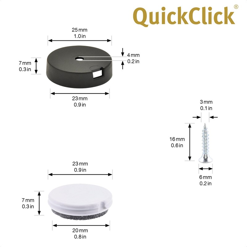 Wagner QuickClick® Felt Pads & Plastic Gliders Reversible 2 Sides