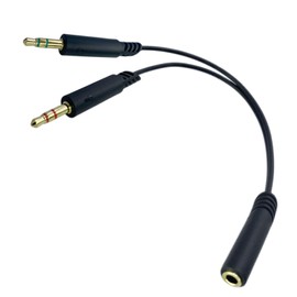SPTSSWET Headphone Splitter 3.5mm Female to 2 Dual 3.5mm Male Headphone Mic Audio Y Splitter Cable for Computer Headset Microphone Gaming Speaker to Dual Jack PC Laptop Adapter,Black