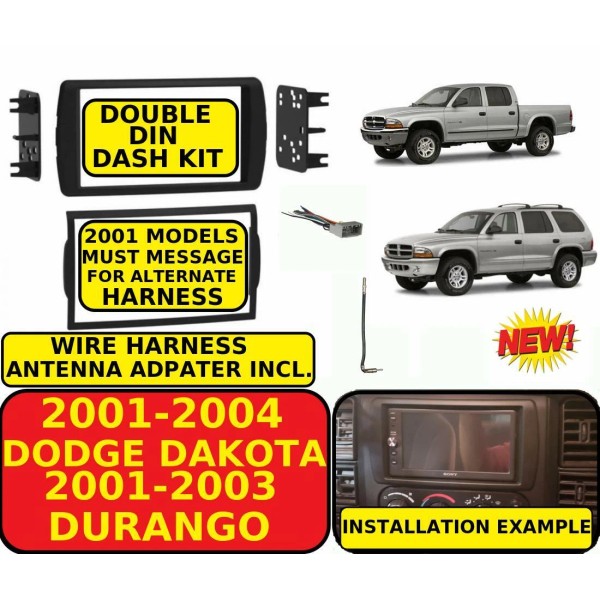 METRA 01-04 DAKOTA 01-03 DURANGO DOUBLE DIN CAR RADIO STEREO