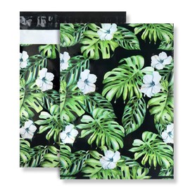 50x Designer Poly Mailer Bag Mailing Postal Bags Gifts Shipping Wrapping Design Pattern Envelope for Mail 10x13 Inch (255 x 340 mm) - Monstera Deliciosa