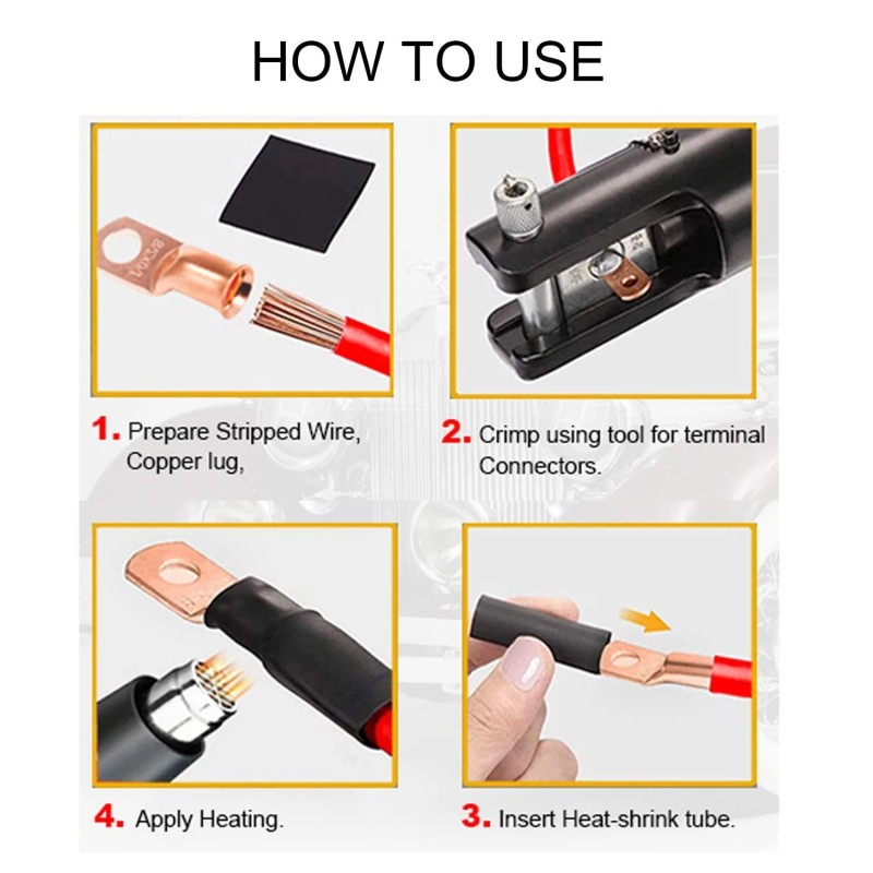 Kuzavtye 240Pcs Battery Cable Lugs Eyelets Copper Ring Terminals Welding