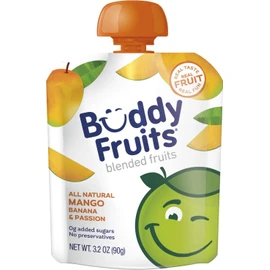 Buddy Fruits Snacks To Go Mango Unsweetened Applesauce 3.2oz Pouch (18pk) Gluten-Nut-Dairy-Preservatives-BPA Free, Non GMO, Kosher