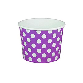 12 oz Yogurt Paper Cups- 1000 Count (Polka Dot- Purple)