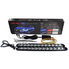 SOCAL-LED 2 tiras de conmutación LED DRL de flecha de 10 pulgadas (25 cm) 12 V luces intermitentes secuenciales intermitentes, color ámbar blanco