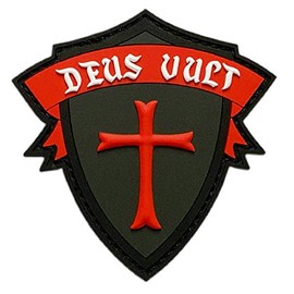 Deus Vult Cross Shield Christian Templar Knight in God Wills Patch [PVC Rubber - KT3]