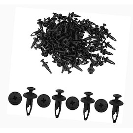 100 Pcs 6.3mm Hole Retainer Clips Plastic Drive Rivets Flaps Bumper Push Clips for Ford