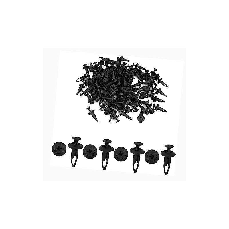 100 Pcs 6.3mm Hole Retainer Clips Plastic Drive Rivets Flaps