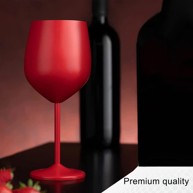 1 PCS 18oz Stainless Steel Matte Wine Glasses Red