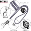 Crystal Lanyard Necklace with Transparent ID Card Holder and Key