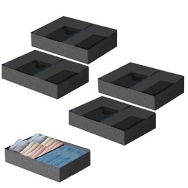 Lizzy Twin Compartment Organisers 8.5x25x40cm | Drawer Organiser Divider Collapsible Wardrobe Organizer for Socks, Bra, Ties, Handkerchiefs Storage (2 Piece)
