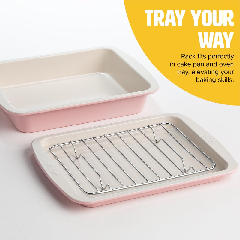 Tasty Nonstick Toaster Oven Baking Set Includes Cake Pan, Oven