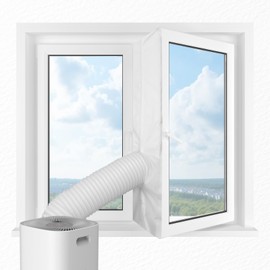 300CM (118") Universal Window Seal for Portable Air Conditioner, Waterproof Insulated Window Vent Kit with 2 Zipper Doors, Works with Mobile Air-Conditioning, Easy to Install, No Drilling