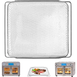 GWYSY Air Fryer Basket Replacement for Emeril Lagasse Dual Zone 360 Oven 25 QT Air Fryer Convection Toaster Oven, 14.1" x 11.8" Non-stick Steel Mesh Basket Wire Rack Accessories Parts, Dishwasher Safe