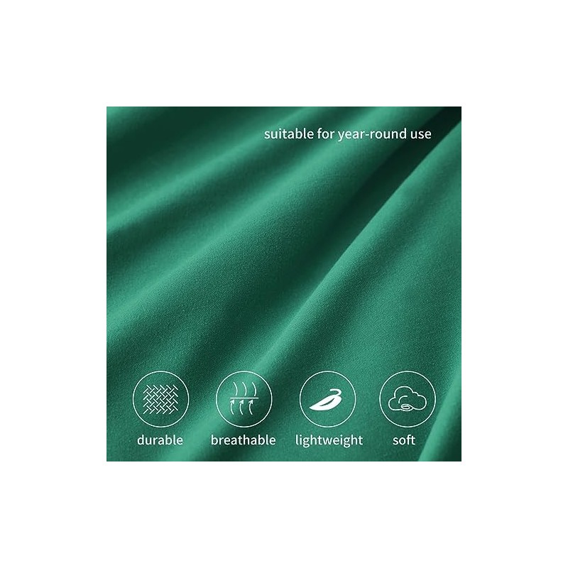 RUIKASI Superking Fitted Sheet Deep - Dark Green Bottom Sheet