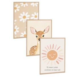 Kidsmood - Affirmation Poster for Children's Room - Encouraging Pictures for Children's Room Girls & Boys - Baby Room Decoration - Wall Pictures Animals for Children's Room Decoration [Deer | 21 x 30