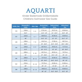 Aquarti Girls' Swimming Costume with Spaghetti Straps, Stripes - 146