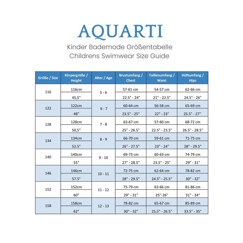 Aquarti Girls' Swimming Costume with Spaghetti Straps, Stripes - 146