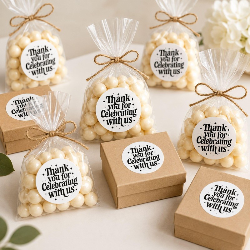 Thank You for Celebration Stickers: 120pcs Party Favor Seals