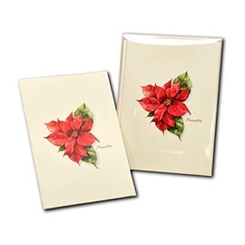 Earth Sky + Water - Poinsettia Notecard Set - 8 Blank Cards with Envelopes