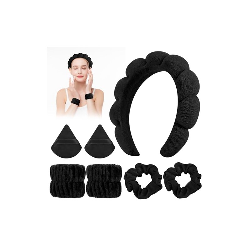 Set TXG de 7 piezas en negro: diadema nube, pulseras