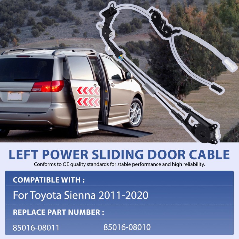 85016-08011 Left Sliding Door Cable Compatible with Toyota Sienna LE