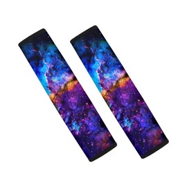 TSVAGA Pack of 2 Seat Belt Pads Universal Fit Blue Galaxy Design Compatible with Adults Youth Kids Car,Truck, SUV, Airplane,Carmera Backpack Straps Super Soft Comfortable Seatbelt Shoulder Pad