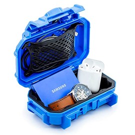 52 Waterproof Dry Box Protective Case - Travel Safe / Mil Spec / USA Made - for Cameras, Camping, Fishing, Hiking, Traveling, Water Sports, Knives, Survival (Blue)