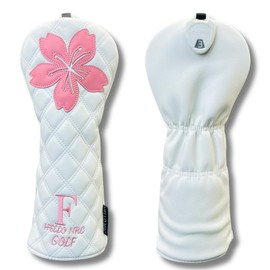 Golf Headcover, Stylish, Cool, Quilted Headcover, Available in 5 Different Colors, High Quality Quilting Material and Sophisticated Design, Adult Style (For hibiscus, Tropical White, FW)