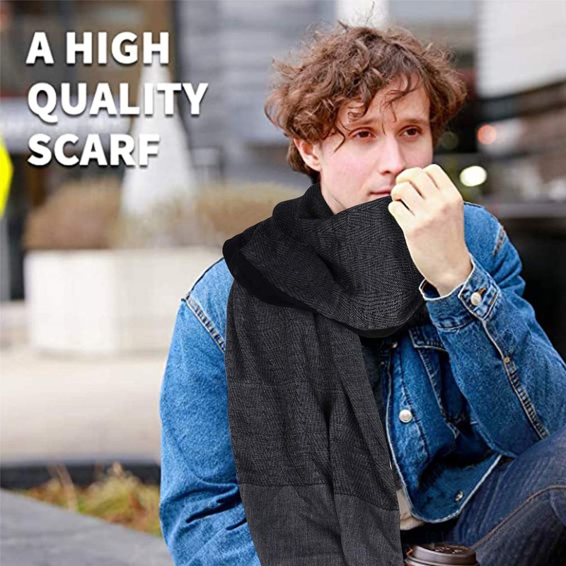 DAMILY Men's Scarf, Large, Autumn/Winter, Men's Scarf, Cotton, Shawl, Medium