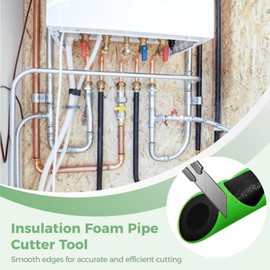 6PCS Foam Pipe Cutter, 6 Sizes Pipe Insulation Foam Water Tube Cutter Tool, Insulation Cutting Fixture for Pipe Insulation in Homes, Industries&Commercial Places (Green)