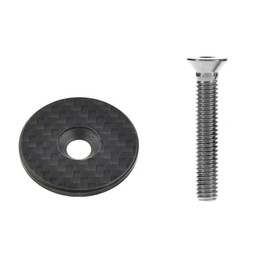 Yaruijia Full Carbon Fiber Headset Top Cap with Titanium Bolt M6 x 35mm for 1-1/8" MTB Road Bike Stem (Titanium, Matte Top Cap+M6x35mm Bolt)