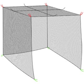 Golf Batting Cage Net-10Feet Golf Practice Net, Portable Baseball Batting Cage Netting for Backyard with 6 Carabiners & Carry Bag, Softball Hitting Cages Only Net for Indoor Outdoor (Without Frame)