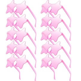 Morcheiong Star Sunglasses Colorful Rimless Sunglasses, Cool Pool Wedding Party Favor Pentagram Glasses (10, light pink)
