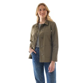 Martha Stewart Women's Long Sleeve Workwear Jacket, Casual Button Up Outerwear, Lightweight Fall Shacket for Women - Kalamata, XXL