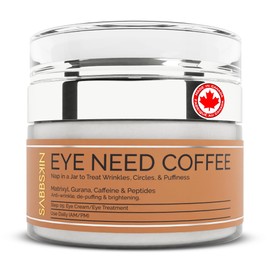 SABBSKIN Under Eye Cream for Dark Circles with caffeine, Guarana, Matrixyl, & Peptides - Eye Cream Diminish the Look of Wrinkles & Puffiness, helps in Hydrate & Brighten Skin - 15ml - Women and Men