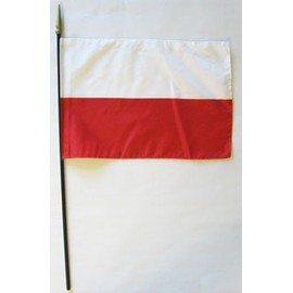 Poland - 8 in x 12 in World Stick Flag