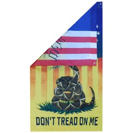 Betsy Ross Gadsden Live We The People Vertical Premium Quality Heavy Duty Fade Resistant 3x5 3'x5' 100D Woven Poly Nylon Flag Banner Sleeve & Grommets